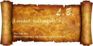 Lendel Balambér névjegykártya